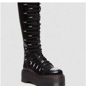 Black Platform Lace-Up Boots
